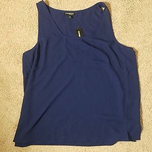 Express Blue crew neck dress tank top blou…